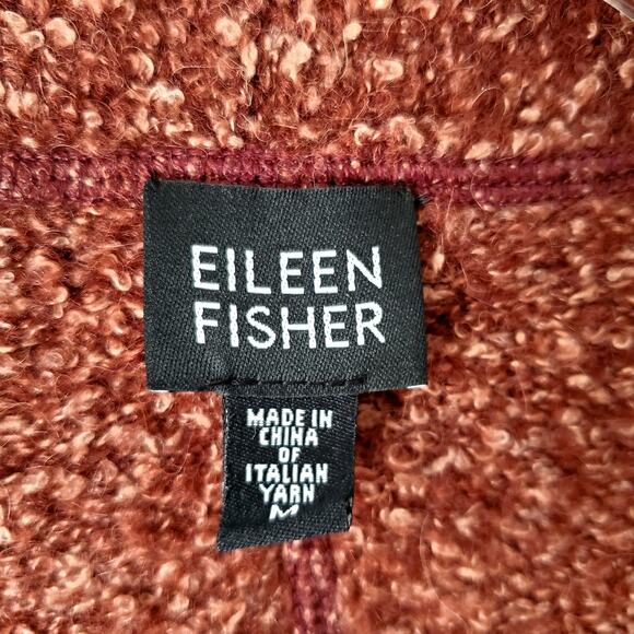 Eileen Fisher Brown Chunky Sweater Cardigan M Minimalist Cozy Cottage Scandi - Picture 2 of 9